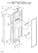 FREEZER DOOR Diagram and Parts List for KSRB25FHBL01  KitchenAid Refrigerator
