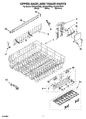 UPPER RACK AND TRACK PARTS Diagram and Parts List for GU3600XTRQ0  Whirlpool Dishwasher