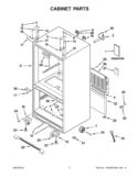 CABINET PARTS Diagram and Parts List for 5KRFX9000M00  KitchenAid Refrigerator