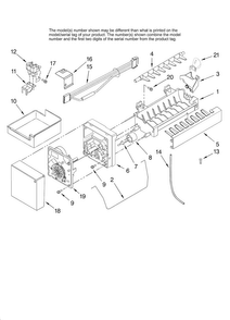 Icemaker Parts, Optional Parts Diagram and Parts List for GX5SHTXTL11  Whirlpool Refrigerator