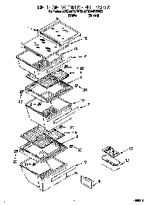 Refrigerator Shelf Diagram and Parts List for 4YED22PQFW00  Whirlpool Refrigerator
