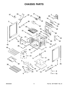 04 - Chassis Parts Diagram and Parts List for WSES7530RV0  Whirlpool Wall Oven