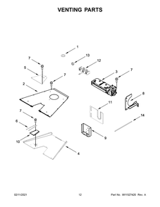 Venting Parts Diagram and Parts List for JDSP548HM01  Whirlpool Range