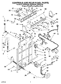 CONTROLS AND REAR PANEL PARTS Diagram and Parts List for LSQ9549LW2  Whirlpool Washer