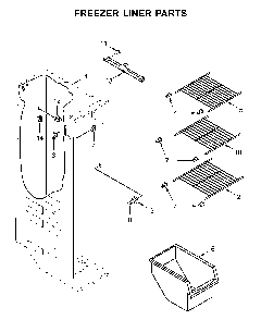 Freezer liner parts Diagram and Parts List for WRS311SDHM04  Whirlpool Refrigerator