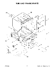 Tub And Frame Parts Diagram and Parts List for KDFE204KBL1  KitchenAid Dishwasher