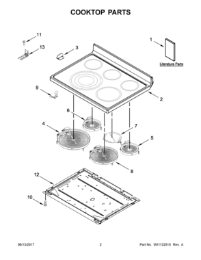 02 - COOKTOP PARTS Diagram and Parts List for WFE770H0FZ1  Whirlpool Range