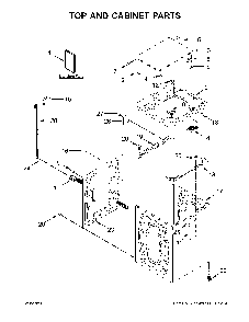Top and cabinet parts Diagram and Parts List for WTW5005KW0  Whirlpool Washer