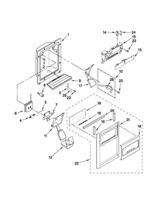 Dispenser Front Parts Diagram and Parts List for 10651593011  Kenmore Refrigerator