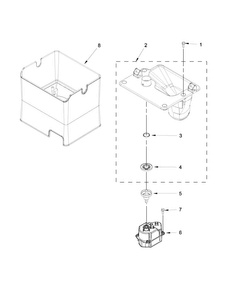 Motor And Ice Container Parts Diagram and Parts List for WRF989SDAB02  Whirlpool Refrigerator