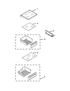 Refrigerator Shelf Parts Diagram and Parts List for KSSO48FTX18  KitchenAid Refrigerator