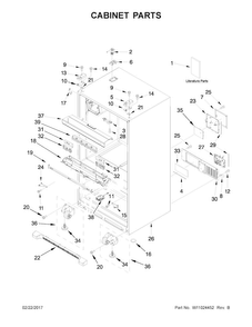 Cabinet Parts Diagram and Parts List for WRX735SDBM03  Whirlpool Refrigerator
