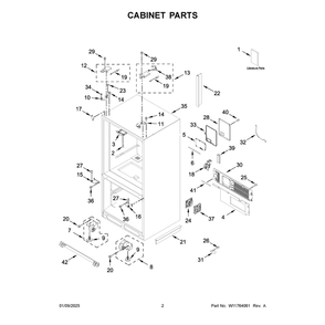 Cabinet Parts Diagram and Parts List for KRFC704FBS06  KitchenAid Refrigerator