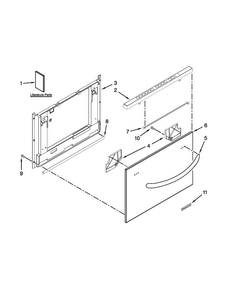Front Panel Parts Diagram and Parts List for KUDH03DTBL0  KitchenAid Dishwasher