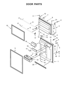 Door Parts Diagram and Parts List for WRT311FZDB00  Whirlpool Refrigerator