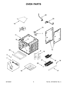 Oven Parts Diagram and Parts List for JGRP636HM01  Whirlpool Range