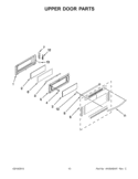 UPPER DOOR PARTS Diagram and Parts List for KGRS505XWH04  KitchenAid Range