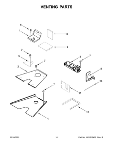 Venting Parts Diagram and Parts List for JGRP536HL01  Whirlpool Range