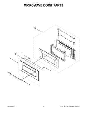 09 - MICROWAVE DOOR PARTS Diagram and Parts List for JMW3430HS00  Whirlpool 