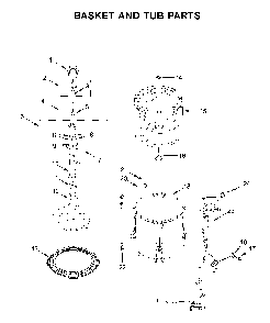 Basket and tub parts Diagram and Parts List for YWET4027HW1  Whirlpool Washer Dryer Combo