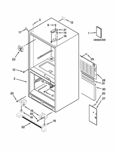Cabinet Parts Diagram and Parts List for 59669363010  Kenmore Refrigerator