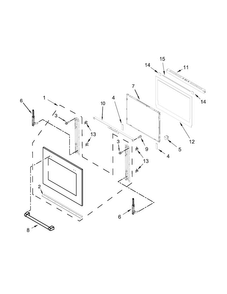 Upper Oven Door Parts Diagram and Parts List for KEBS209BSP01  KitchenAid Wall Oven