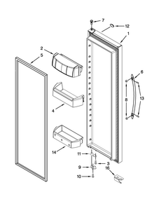 Refrigerator Door Parts Diagram and Parts List for KSF26C4XYY04  KitchenAid Refrigerator