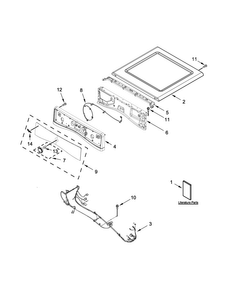 Top And Console Parts Diagram and Parts List for WED97HEDW1  Whirlpool Dryer
