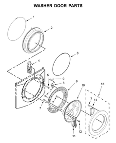 Washer Door Diagram and Parts List for CGT9100GQ0  Whirlpool Washer Dryer Combo