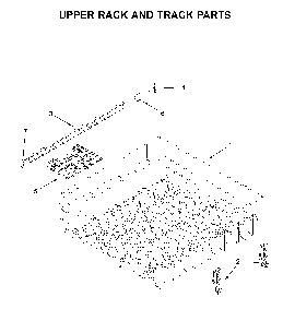 Upper rack and track parts Diagram and Parts List for WDT705PAKB0  Whirlpool Dishwasher