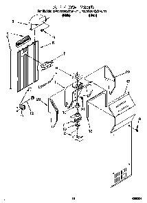 Air Flow Diagram and Parts List for KSRS22QGBL0  KitchenAid Refrigerator