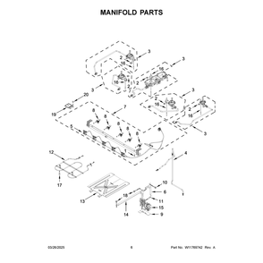 Manifold Parts Diagram and Parts List for WSGS5030SB0  Whirlpool Range