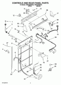 CONTROLS AND REAR PANEL PARTS Diagram and Parts List for 7MWT96500SQ2  Whirlpool Washer