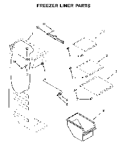 Freezer liner parts Diagram and Parts List for WRS321SDHB04  Whirlpool Refrigerator