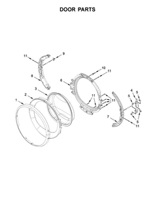 Part Location Diagram of W10590599 Whirlpool HINGE