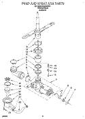 PUMP AND SPRAY ARM Diagram and Parts List for DU8400XX3  Whirlpool Dishwasher