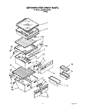 REFRIGERATOR SHELF Diagram and Parts List for 6ED25DQXAW00  Whirlpool Refrigerator