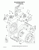 BULKHEAD PARTS Diagram and Parts List for WED4910XQ0  Whirlpool Dryer