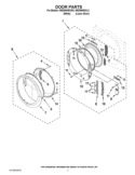 DOOR PARTS Diagram and Parts List for WED95HEXW2  Whirlpool Dryer