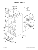 CABINET PARTS Diagram and Parts List for KFIS20XVWH8  KitchenAid Refrigerator