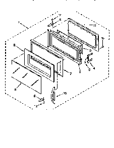 Door Diagram and Parts List for MH7110XBQ8  Whirlpool Microwave