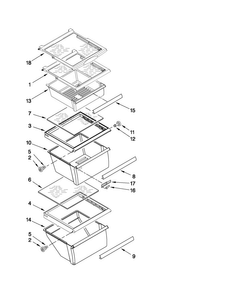 Refrigerator Shelf Parts Diagram and Parts List for 10641263804  Kenmore Refrigerator