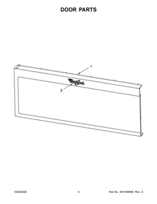 Door Parts Diagram and Parts List for YWML35011KS0  Whirlpool Microwave Oven Combo