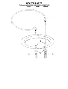 Heater Parts Diagram and Parts List for KUDE48FXBL2  KitchenAid Dishwasher
