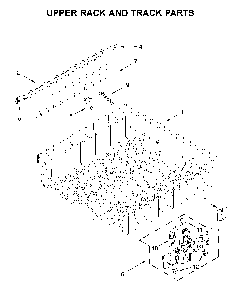 Upper rack and track parts Diagram and Parts List for WDTA50SAKT0  Whirlpool Dishwasher
