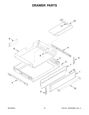 06 - DRAWER PARTS Diagram and Parts List for YKFES530ESS1  Whirlpool Range