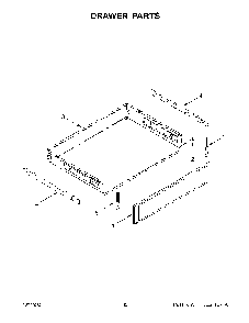 Drawer Parts Diagram and Parts List for KFGG500EWH4  KitchenAid Range