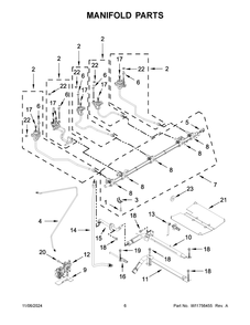 04 - Manifold Parts Diagram and Parts List for JGS1450ML2  Whirlpool Range