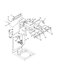 Controls And Water Inlet Parts Diagram and Parts List for 7MWTW4915EW0  Whirlpool Washer