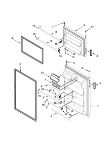 Door Parts Diagram and Parts List for IK8FXNGFDM01  Whirlpool Refrigerator